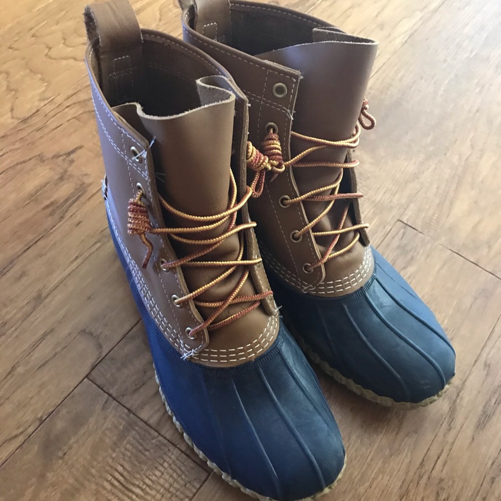 Women's L.L.Bean Boots, 8”, Tan/Navy